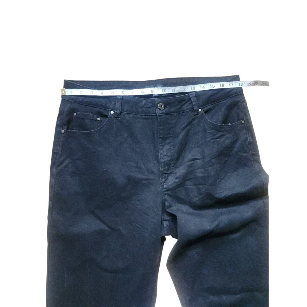 Universal Standard Donna High Rise Curve Straight Leg Jeans Womens 14 Black